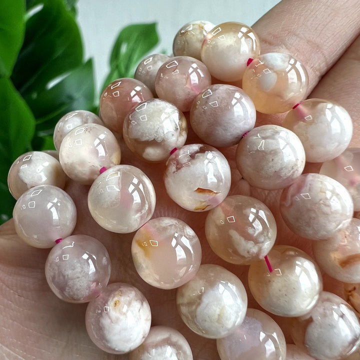 Flower Agate Bracelet, 9mm