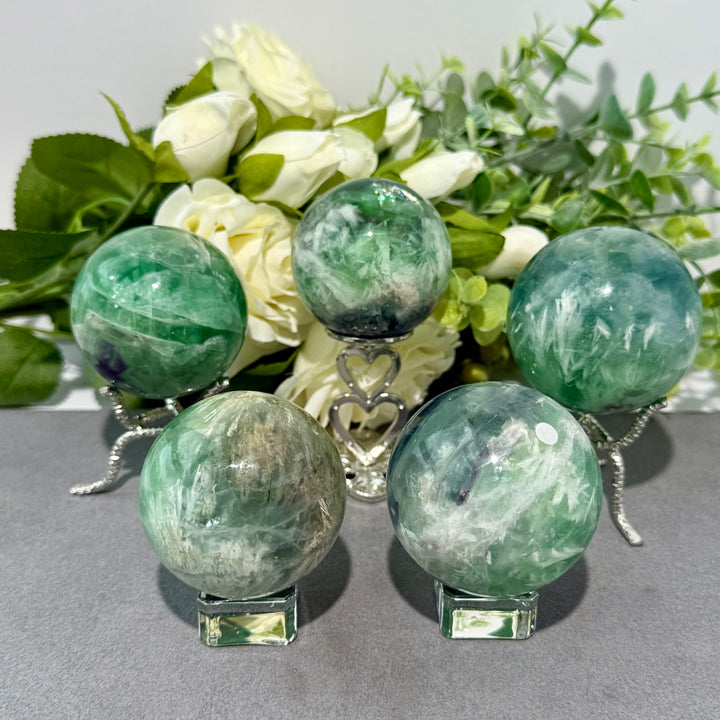 Feather Fluorite Sphere