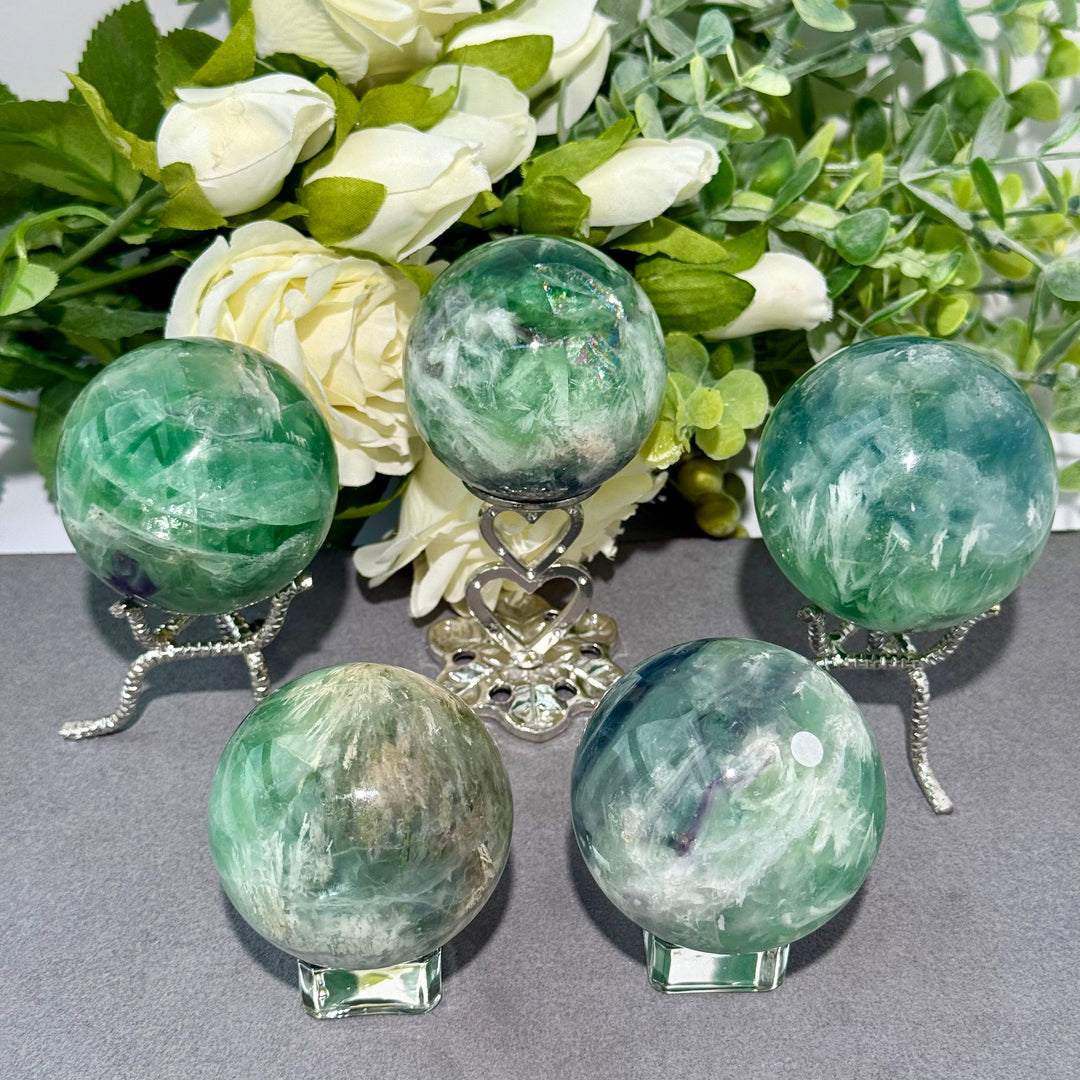 Feather Fluorite Sphere
