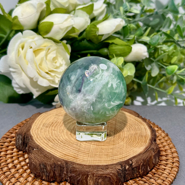 Feather Fluorite Sphere