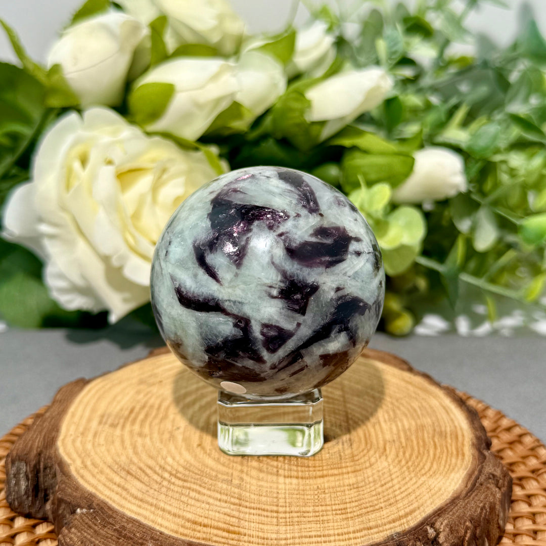 Lepidolite With Tourmaline Sphere