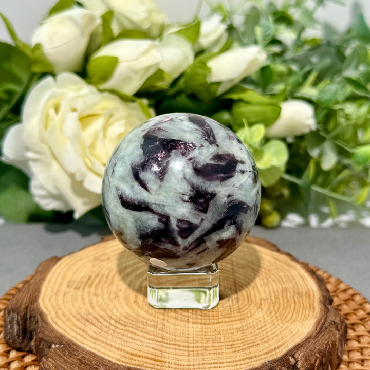 Lepidolite With Tourmaline Sphere