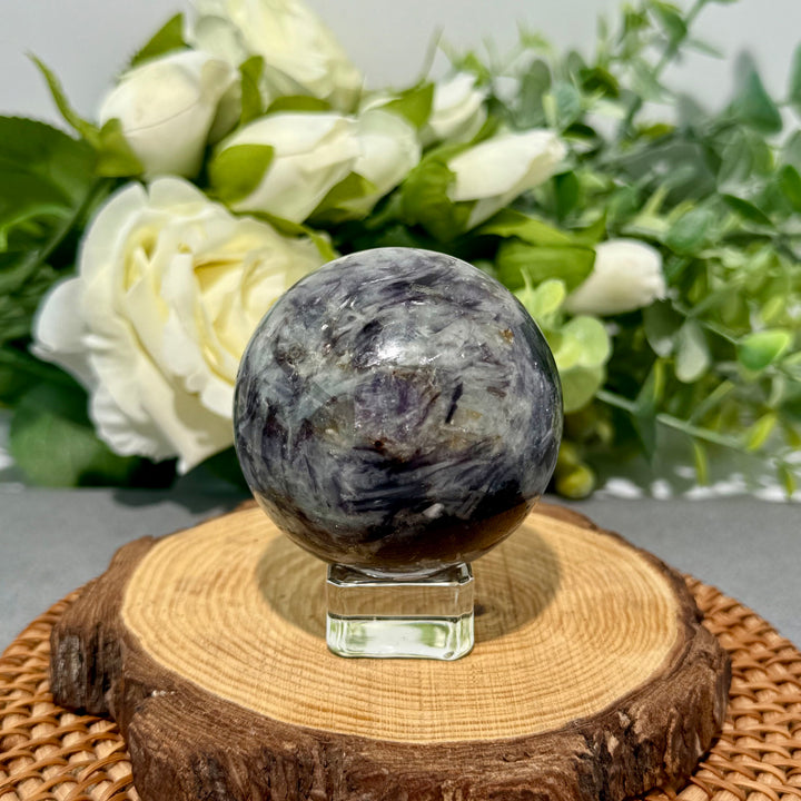 Lepidolite With Tourmaline Sphere