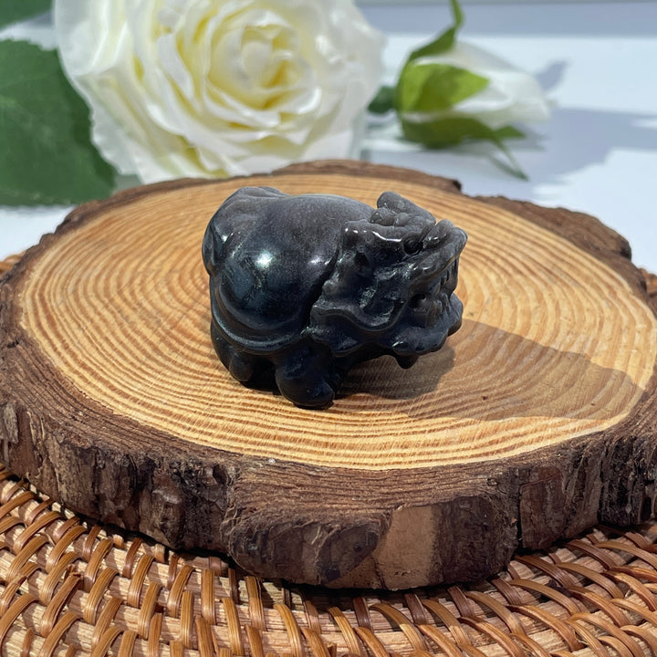 Silver Obsidian Dragon Turtle