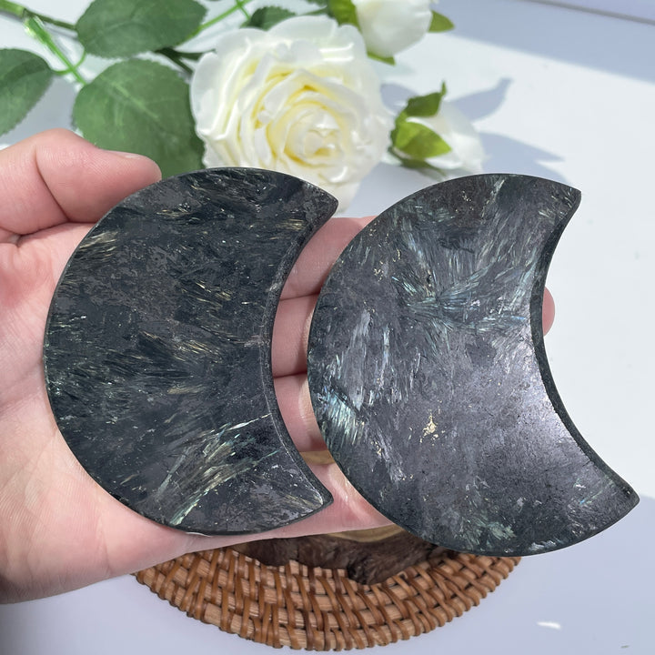 Arfvedsonite with Garnet Stone Moon