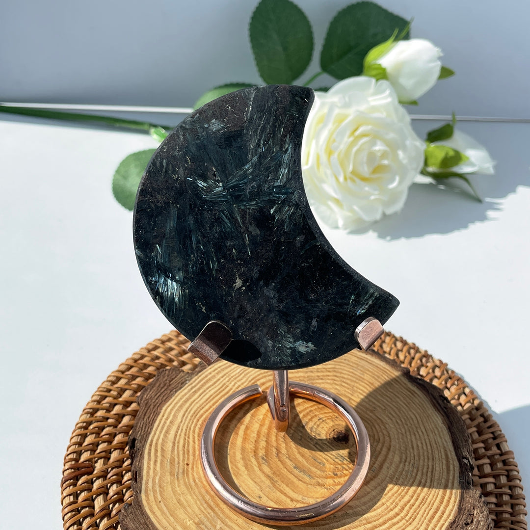 Arfvedsonite with Garnet Stone Moon