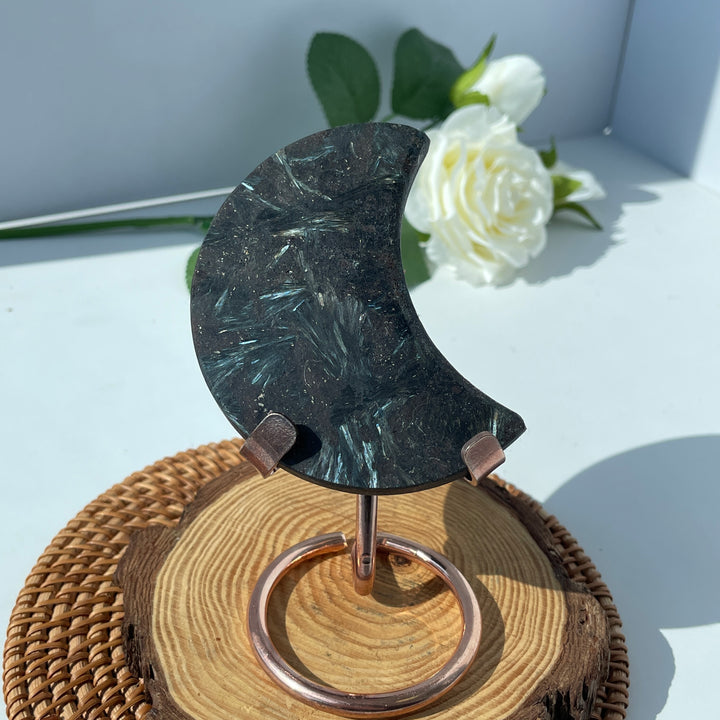 Arfvedsonite with Garnet Stone Moon