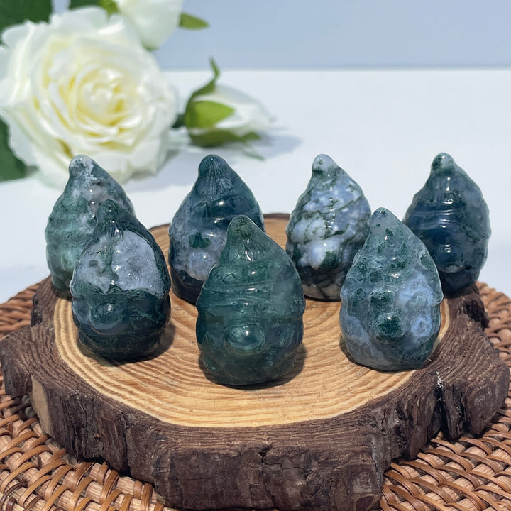 Mini Moss Agate Goblin