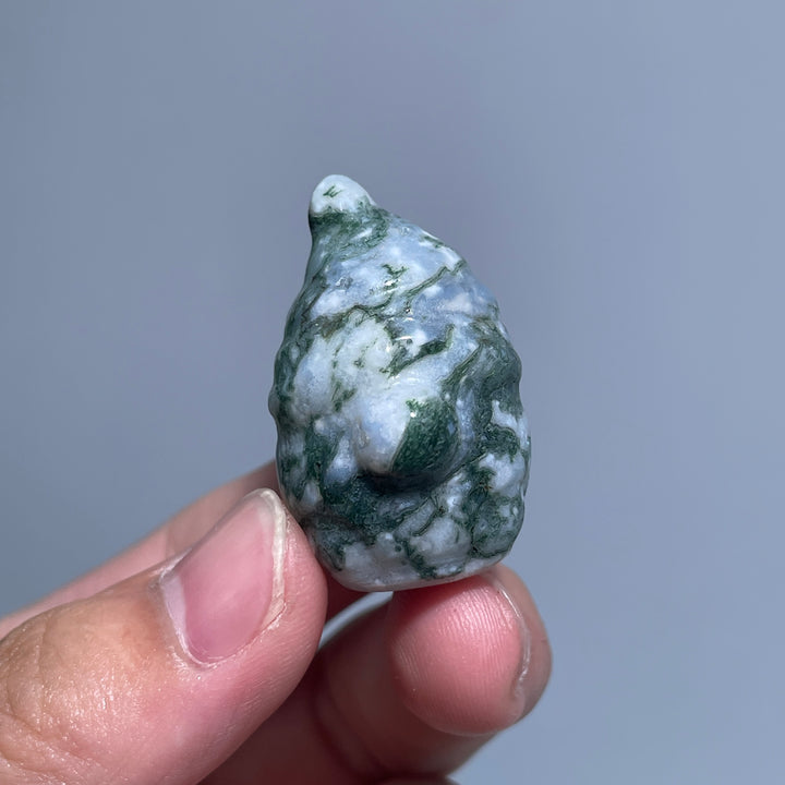 Mini Moss Agate Goblin