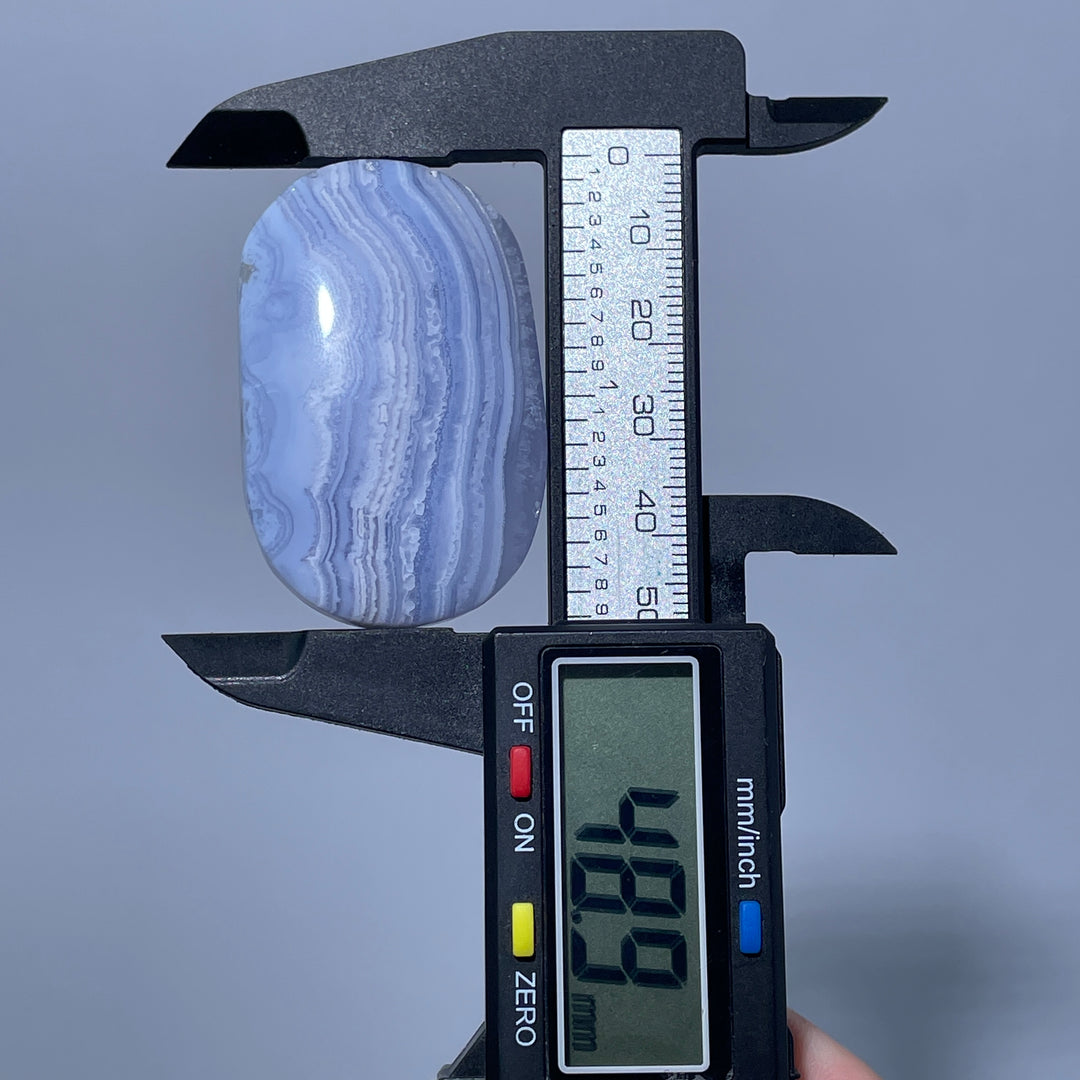 Blue Lace Agate Palm Stone