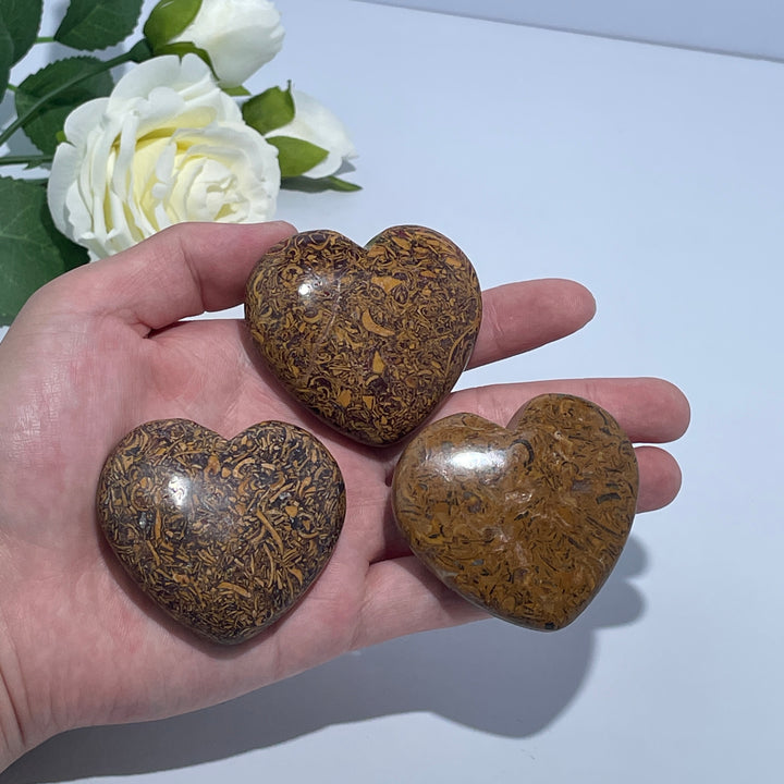 Calligraphy Jasper Heart Carving