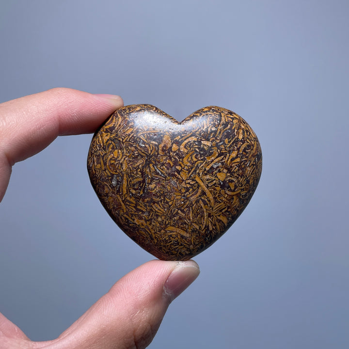 Calligraphy Jasper Heart Carving