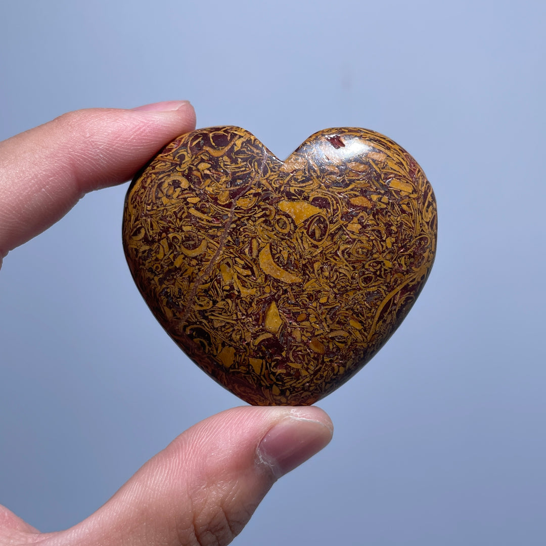 Calligraphy Jasper Heart Carving