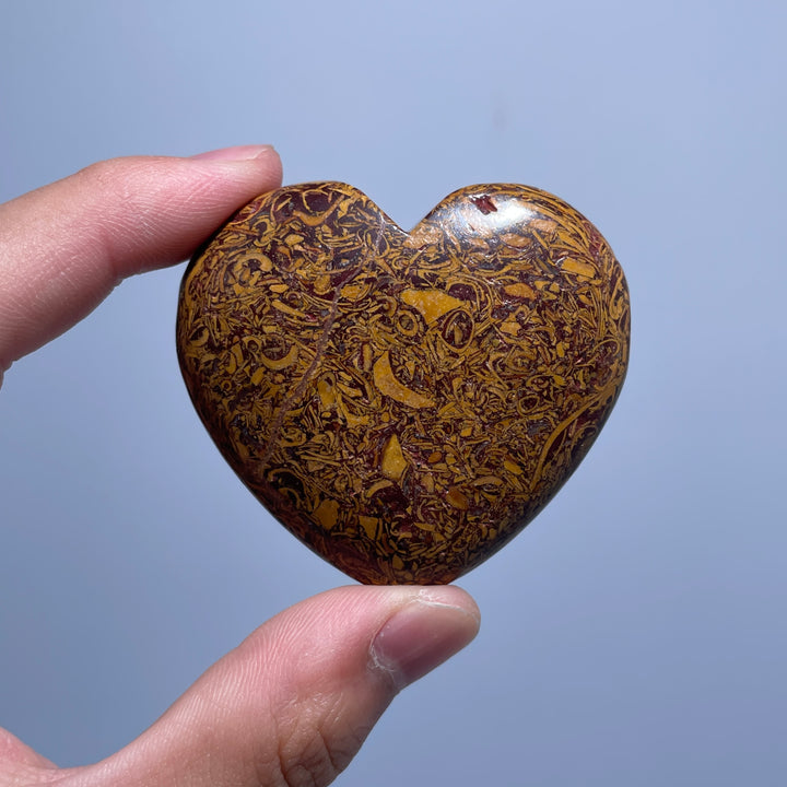 Calligraphy Jasper Heart Carving