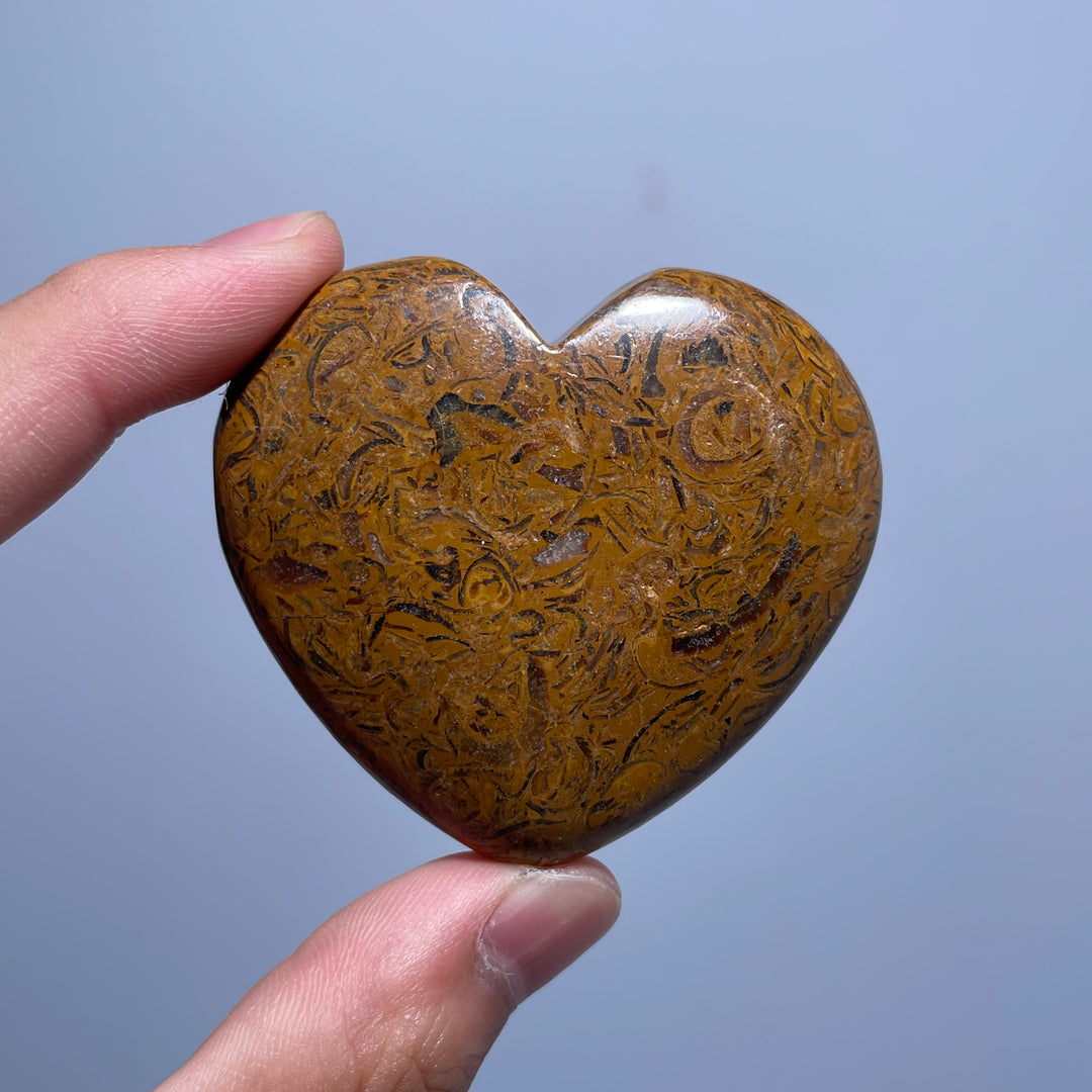 Calligraphy Jasper Heart Carving