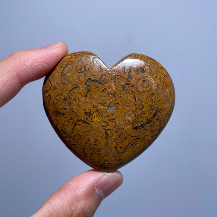 Calligraphy Jasper Heart Carving