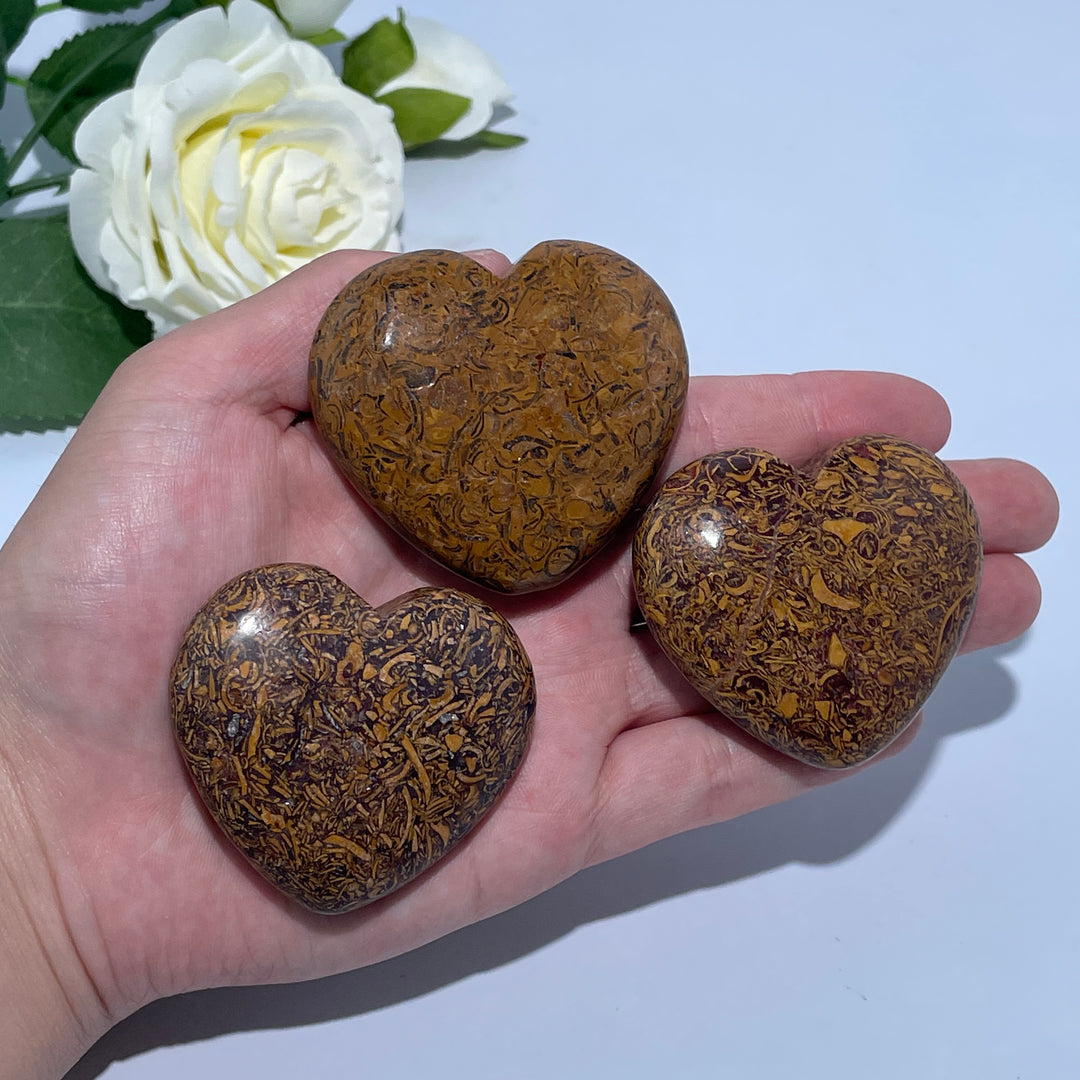 Calligraphy Jasper Heart Carving
