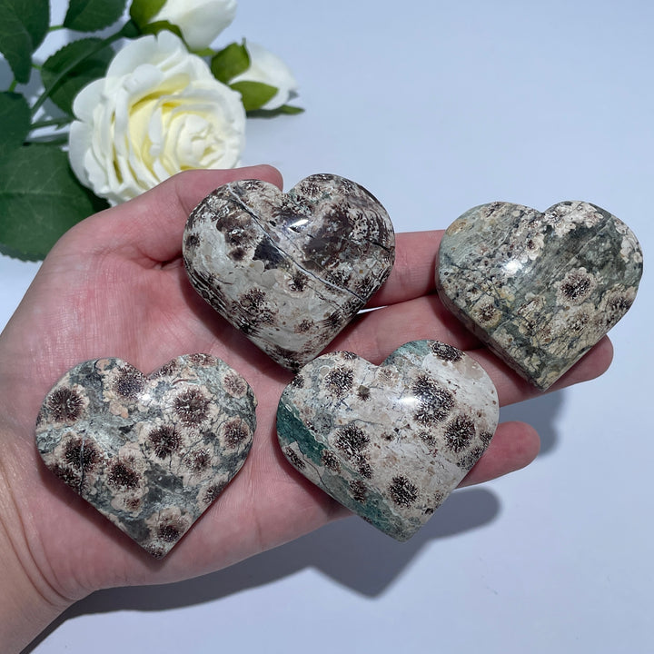 Green Sakura Stone Heart