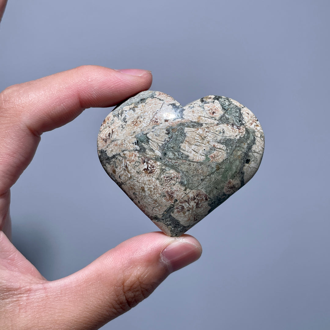 Green Sakura Stone Heart