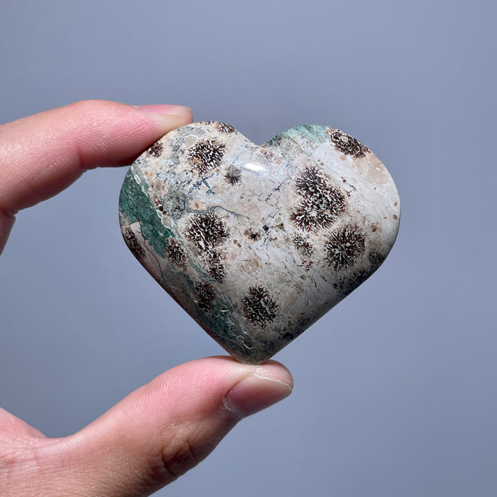 Green Sakura Stone Heart