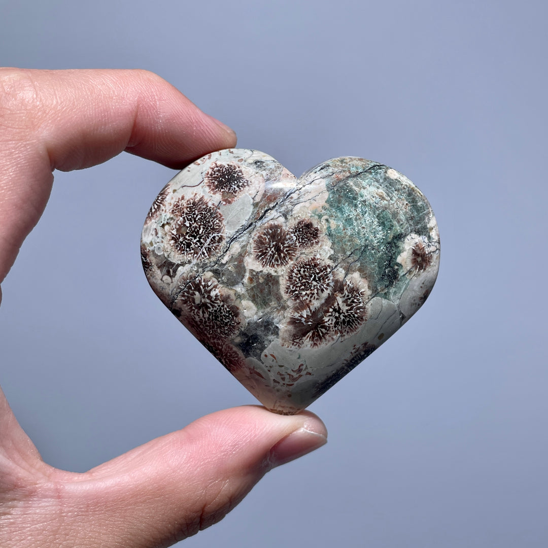 Green Sakura Stone Heart