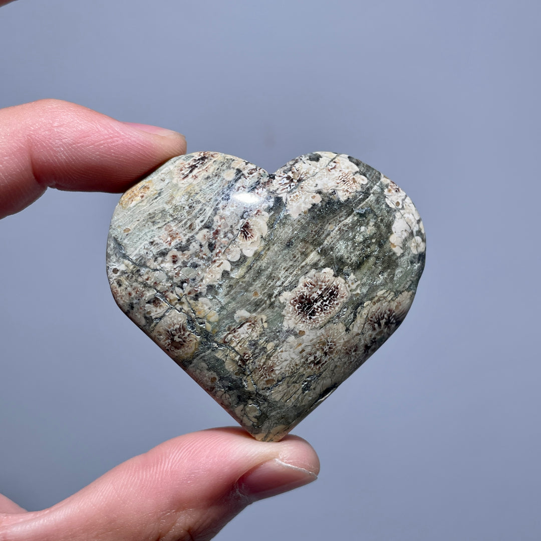 Green Sakura Stone Heart