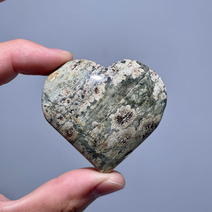 Green Sakura Stone Heart