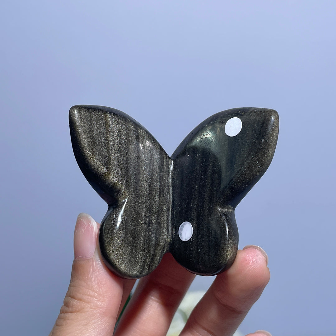 Golden/Silver Obsidian Butterfly