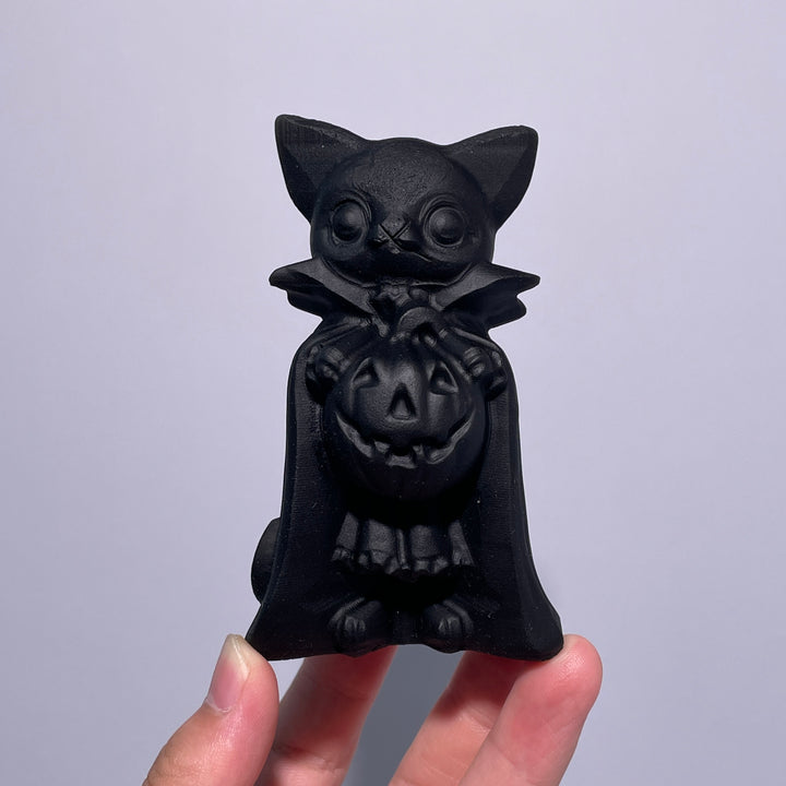 Black Obsidian Pumpkin Cat