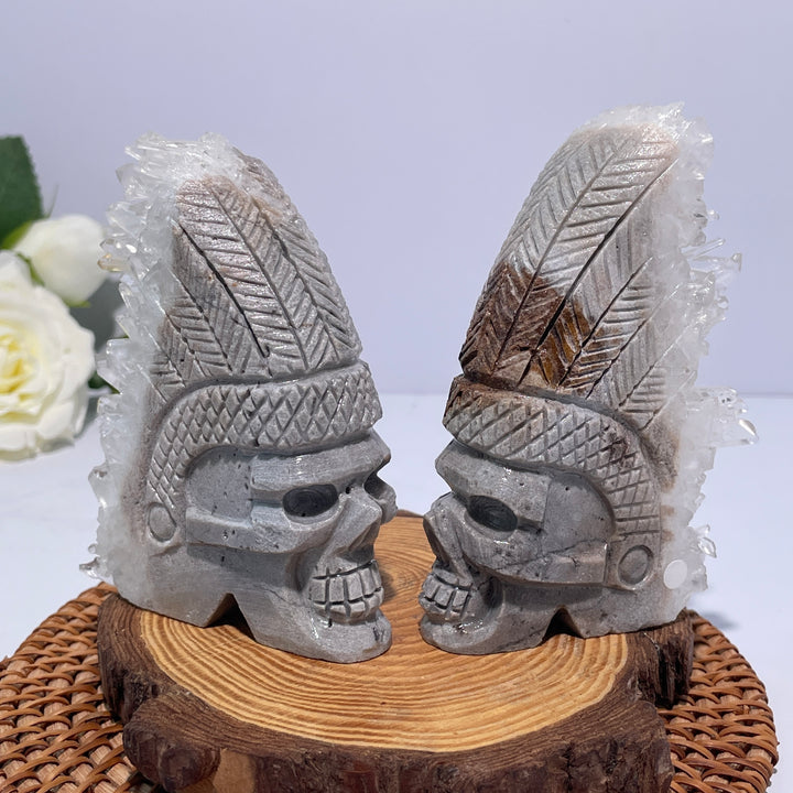 Unique,Crystal Cluster Skull