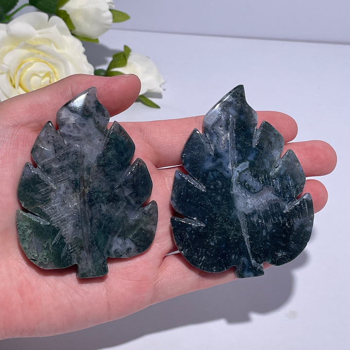Moss Agate Tree Leaf