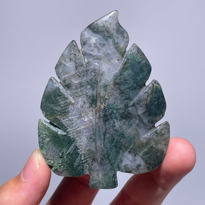 Moss Agate Tree Leaf