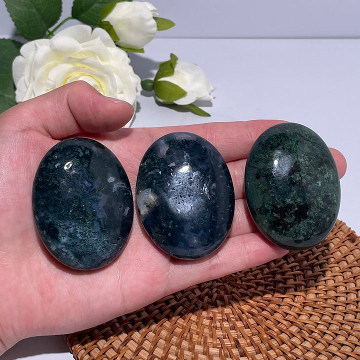 Moss Agate Palm Stone