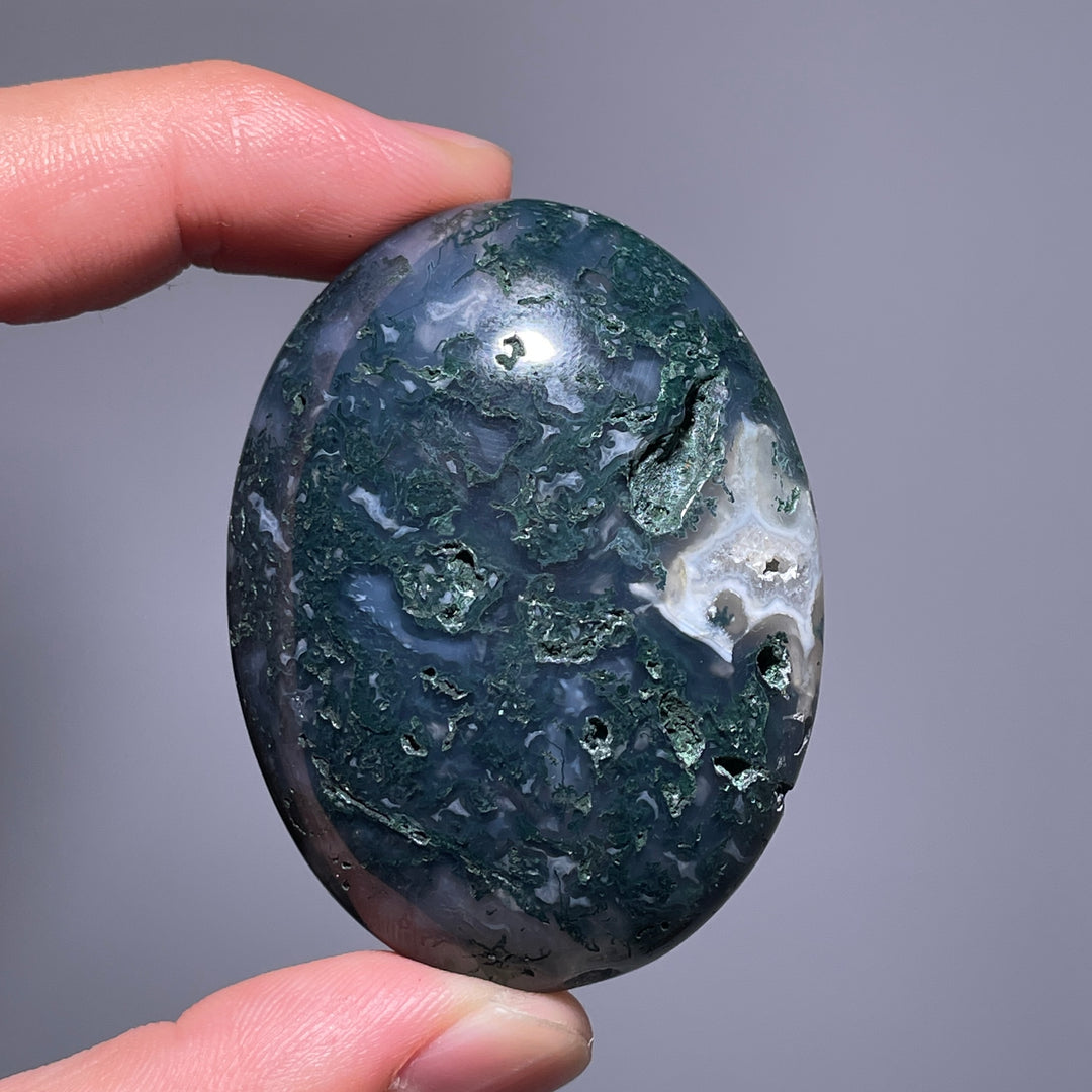 Moss Agate Palm Stone