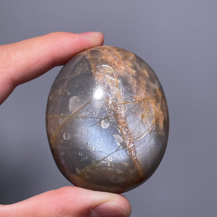 Peach Moonstone Palm Stone