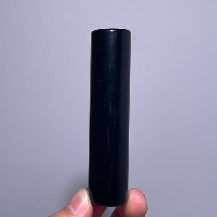 Black Obsidian/Clear Quartz Cylinder