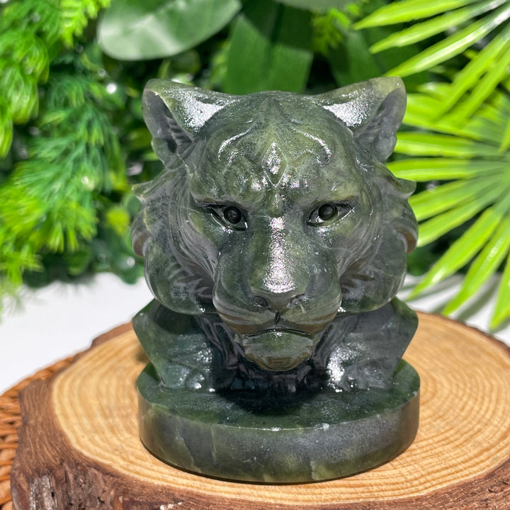 Serpentine Tiger Skull