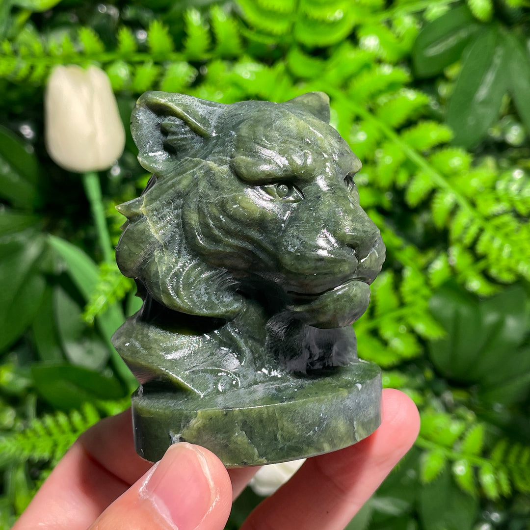 Serpentine Tiger Skull