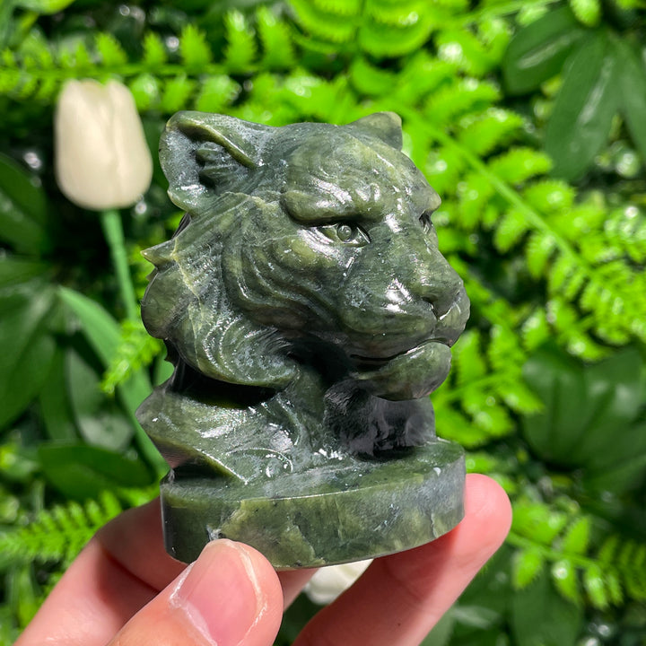 Serpentine Tiger Skull