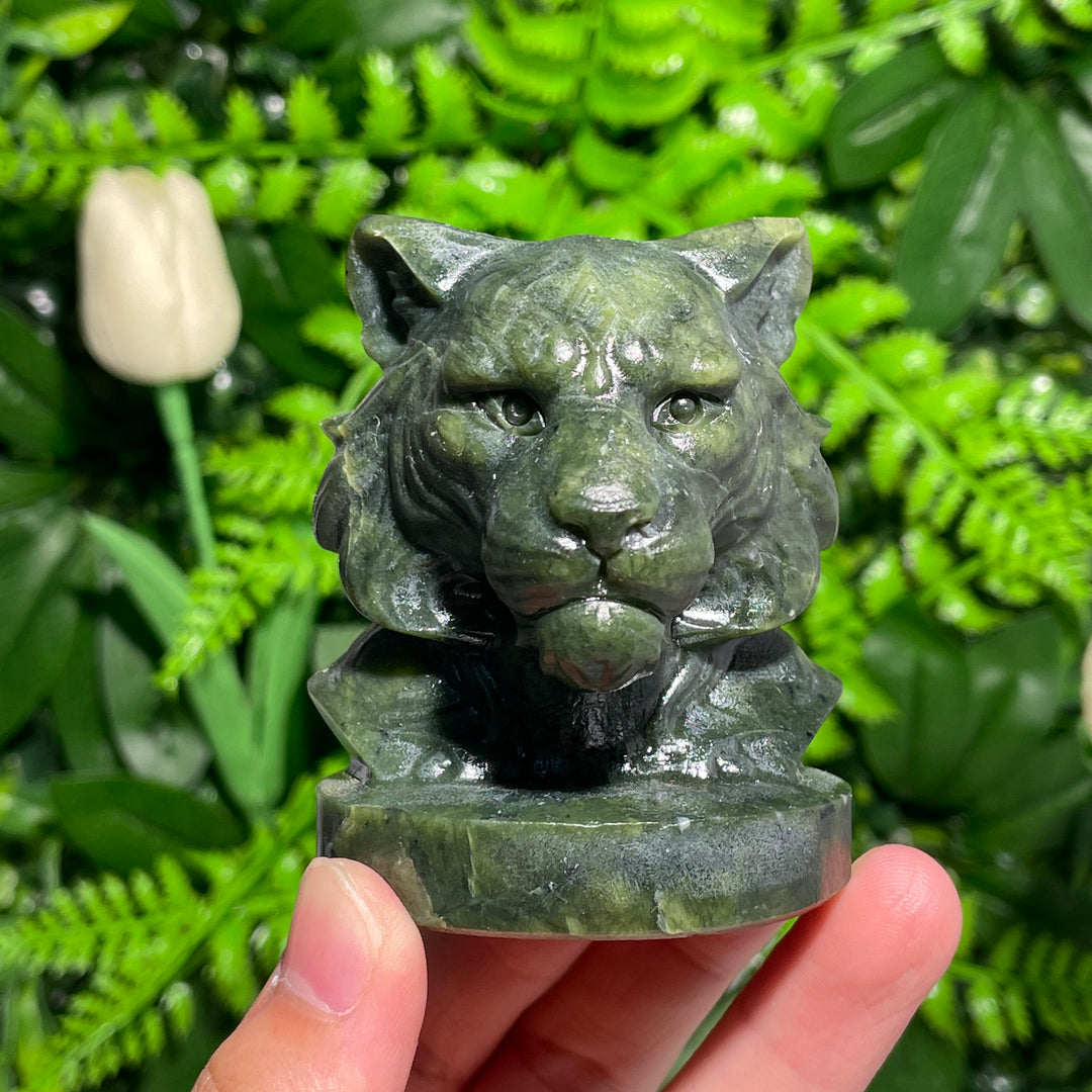 Serpentine Tiger Skull