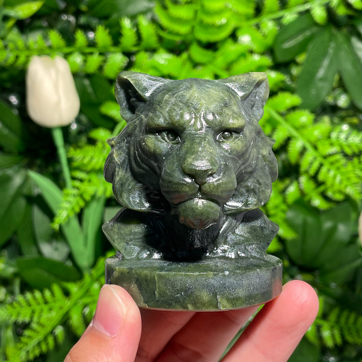 Serpentine Tiger Skull