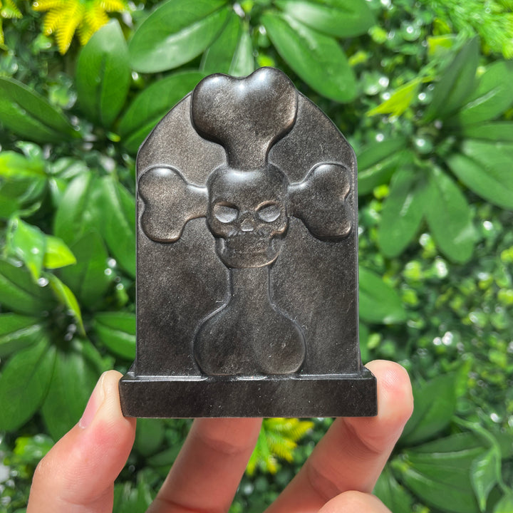 Silver Obsidian Cross