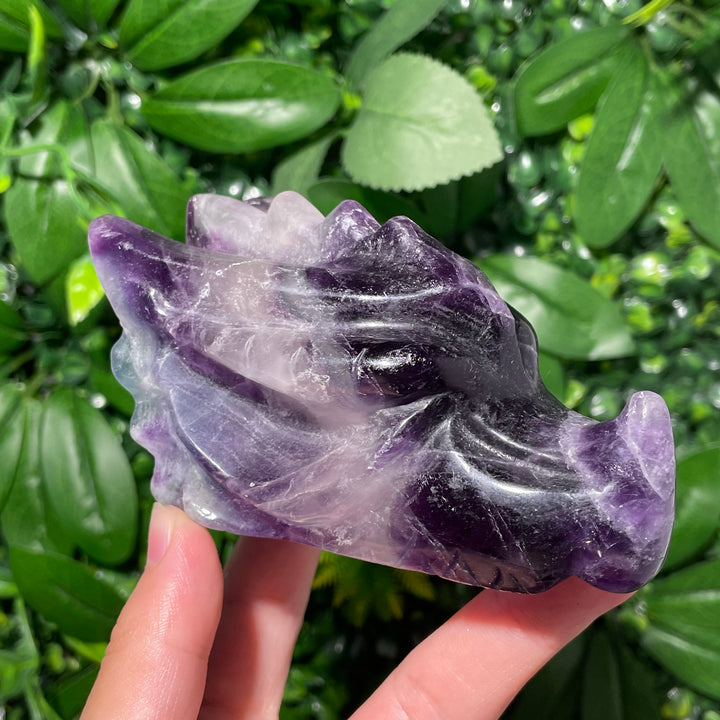 Fluorite Dragon Skull