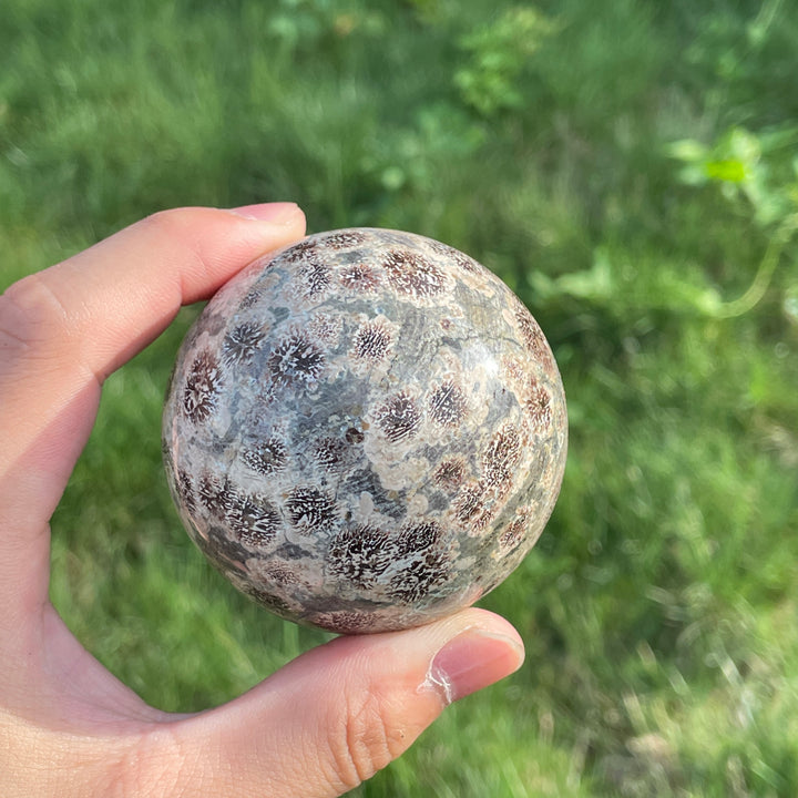 Green Sakura Stone Sphere