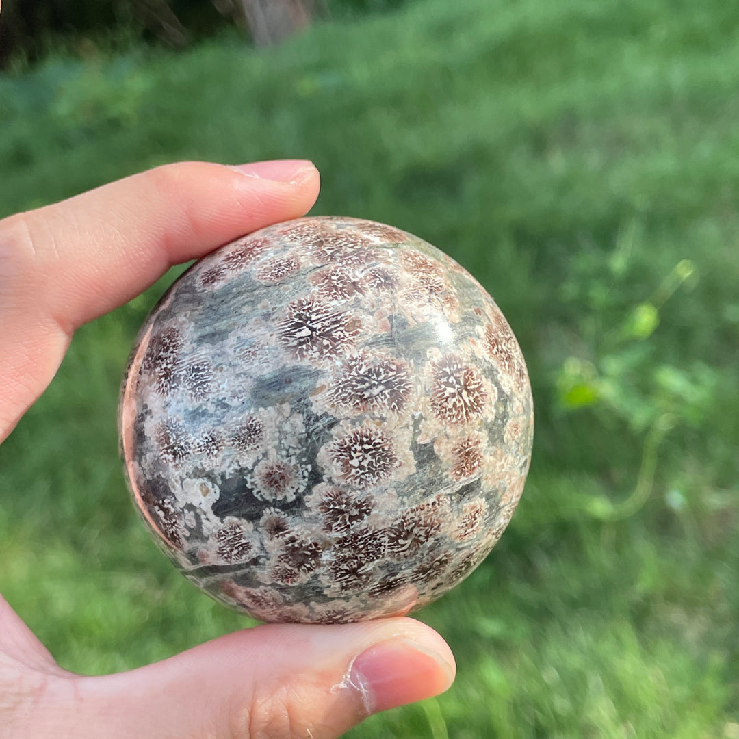 Green Sakura Stone Sphere