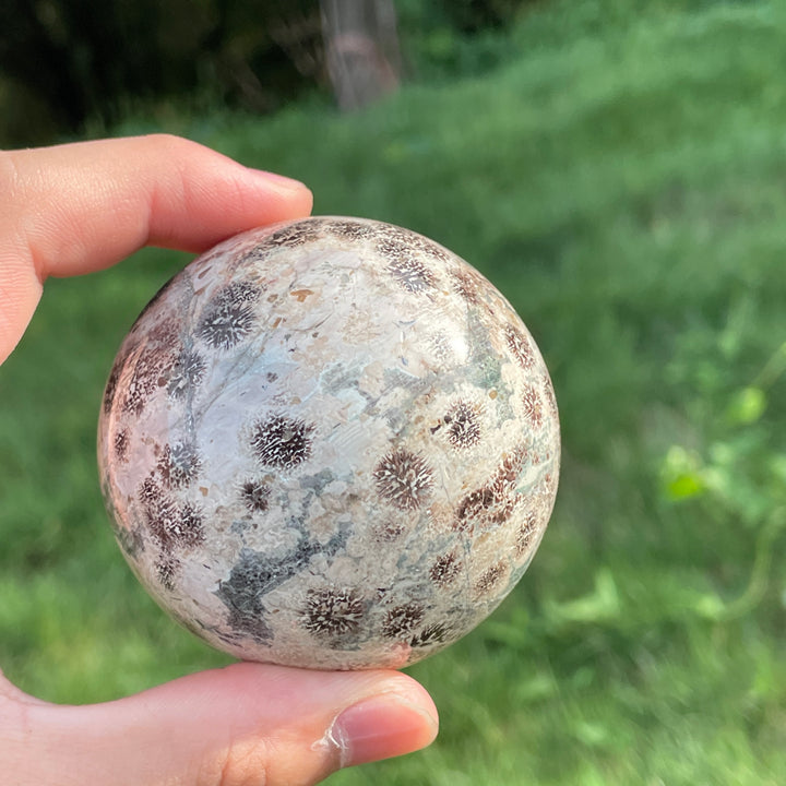 Green Sakura Stone Sphere