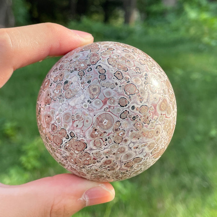 Pink Leopard Skin Jasper Sphere