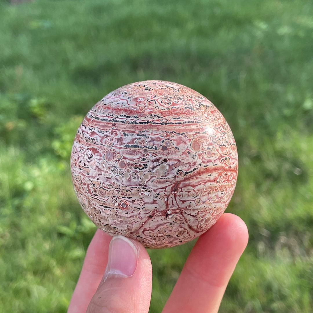 Pink Leopard Skin Jasper Sphere