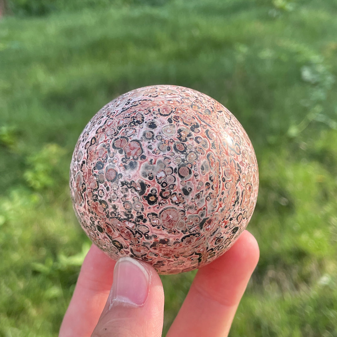 Pink Leopard Skin Jasper Sphere