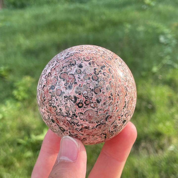 Pink Leopard Skin Jasper Sphere